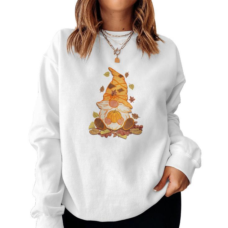 Funny Fall Gnomes Autumn Gifts Women Crewneck Graphic Sweatshirt