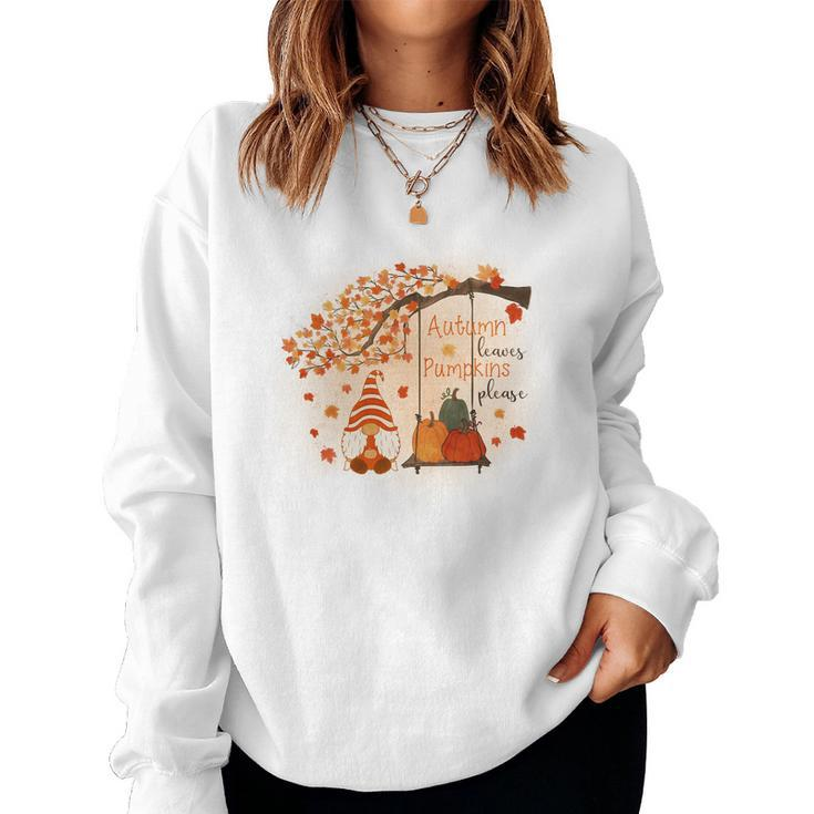 Funny Fall Pumpkin Kisses Harvest Wishes V2 Women Crewneck Graphic Sweatshirt