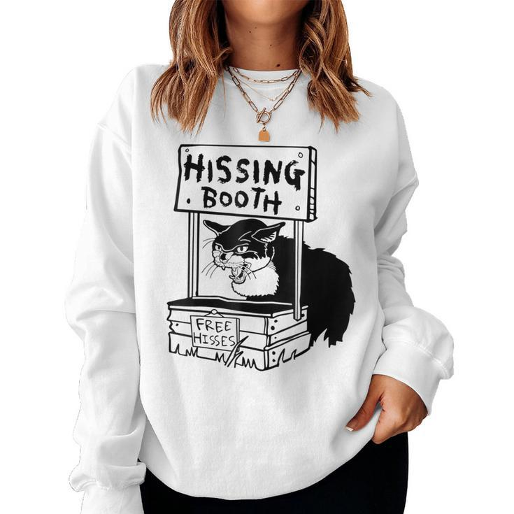 Funny Hissing Booth Kitten Kitty Cat Furmom Furdad Women Men  Women Crewneck Graphic Sweatshirt - Thegiftio