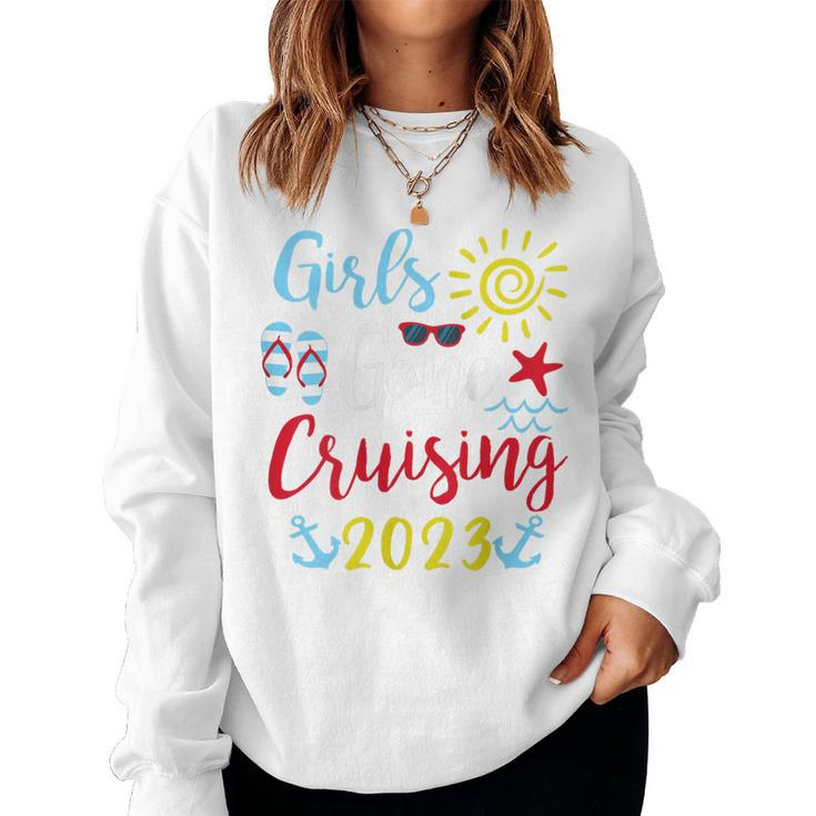 Womens Girls Gone Cruising 2023 Cruise Squad Vacation Girl Trip Women Sweatshirt