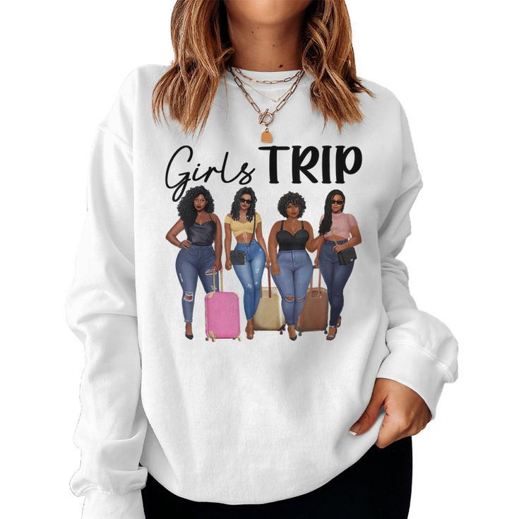 Girls Trip Airport Black Women Girls Vacation Squad Women Sweatshirt
