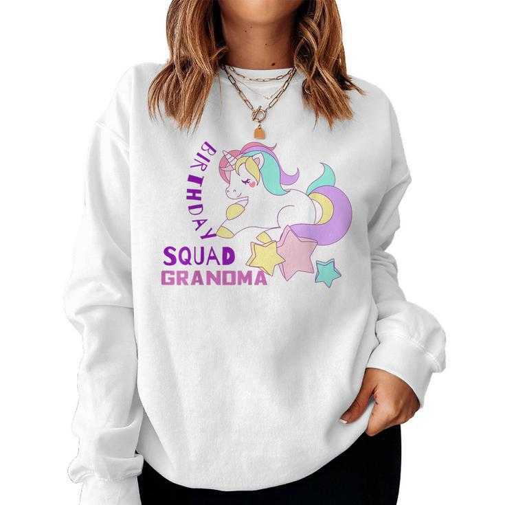 Grandma Of The Birthday Girl Unicorn Party Squad Women Sweatshirt