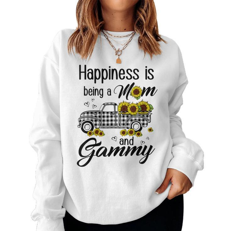 Happiness Is Being A Mom And Gammy Sunflower Women Sweatshirt