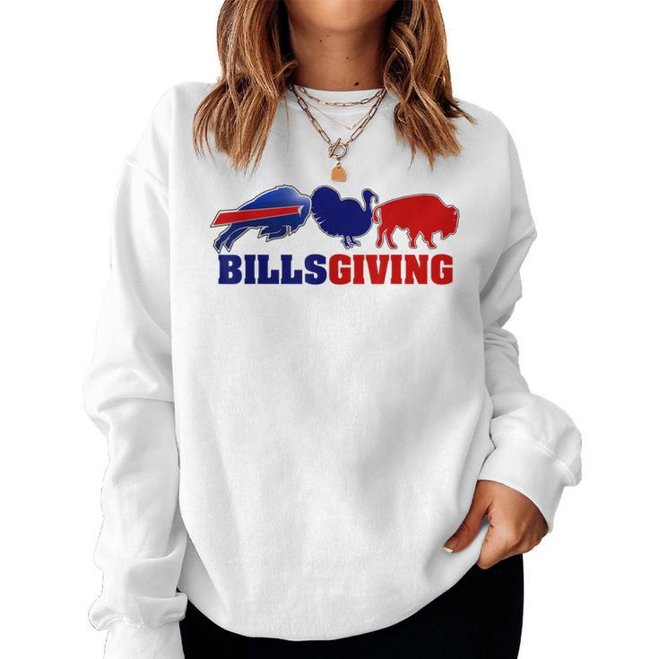Happy Billsgiving Chicken Football Lover Thanksgiving Turkey Women Sweatshirt
