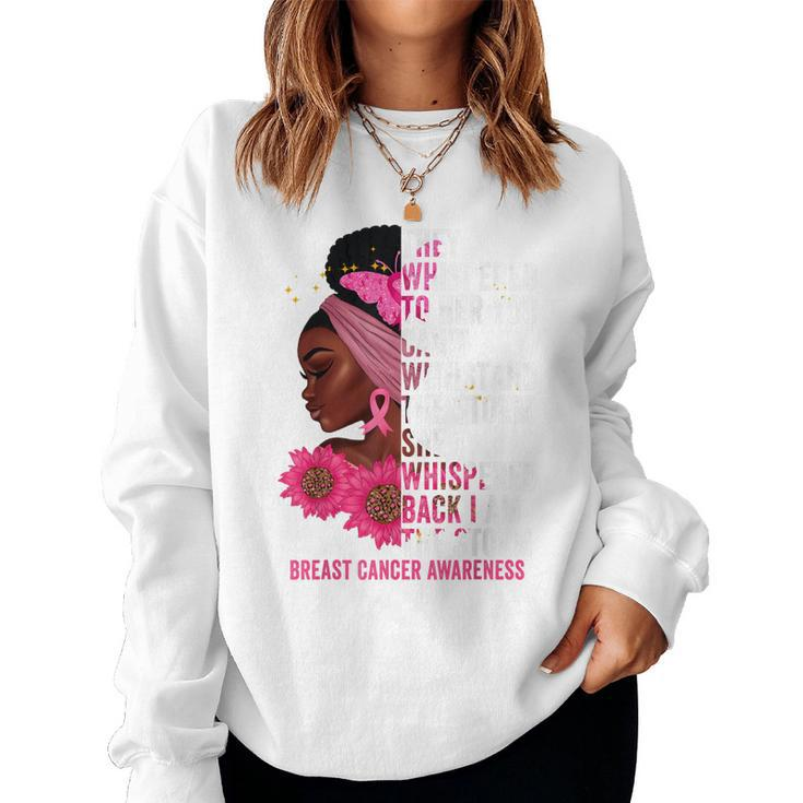 Im The Storm Black Women Breast Cancer Survivor Pink Ribbon  Women Crewneck Graphic Sweatshirt