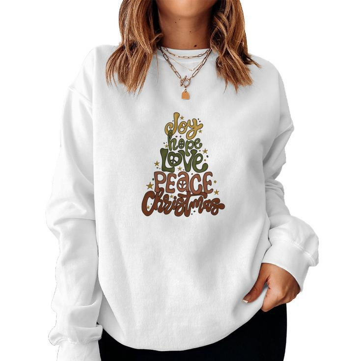 Joy Love Hope Peace Christmas Women Crewneck Graphic Sweatshirt
