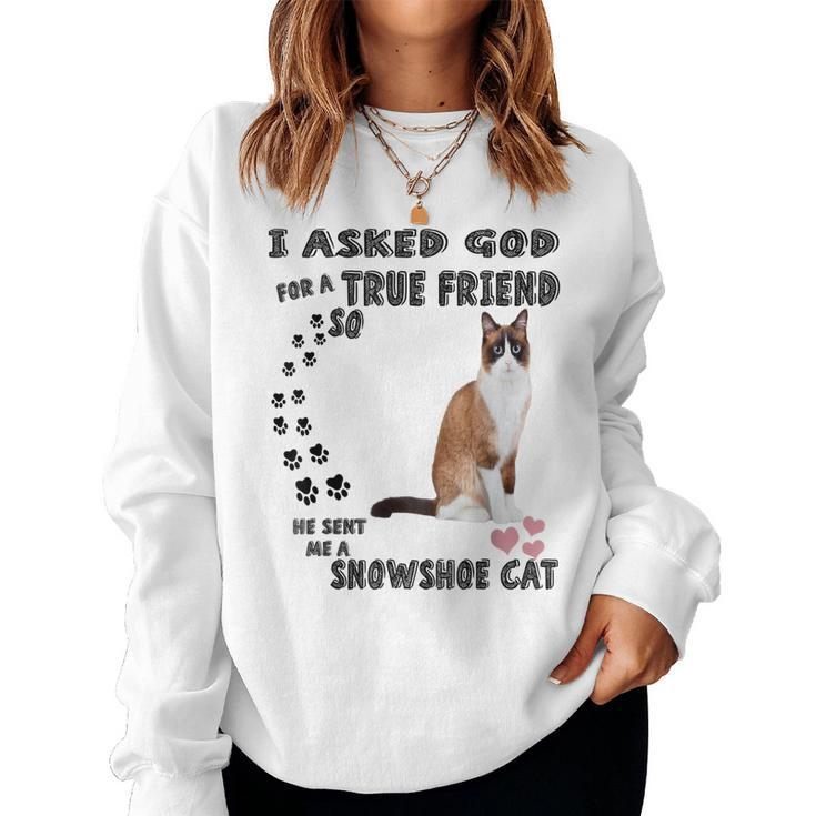 Kawaii Kitten Quote Mom Dad Lover Print Cute Snowshoe Cat Women Sweatshirt