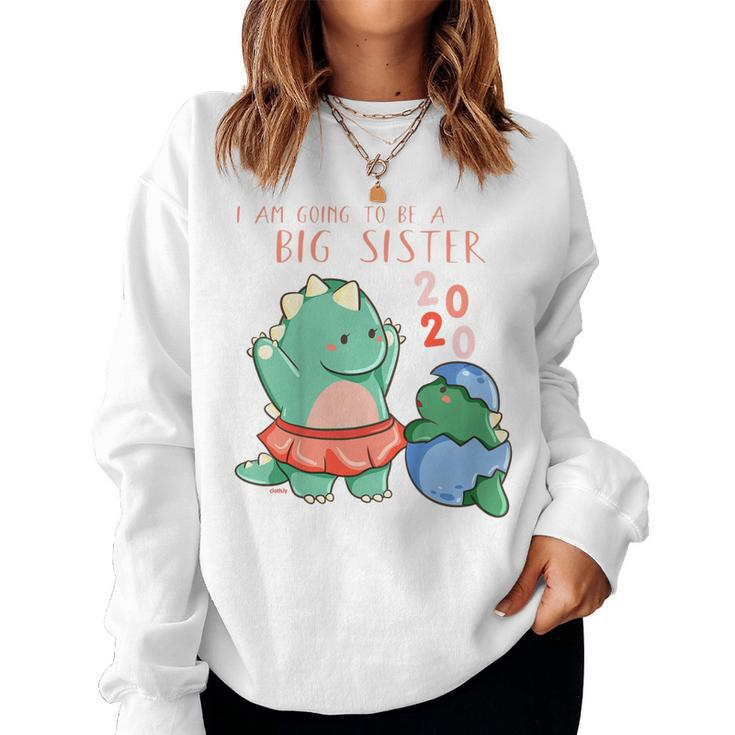 Kids Im Going To Be A Big Sister 2020 Dinosaur Women Sweatshirt