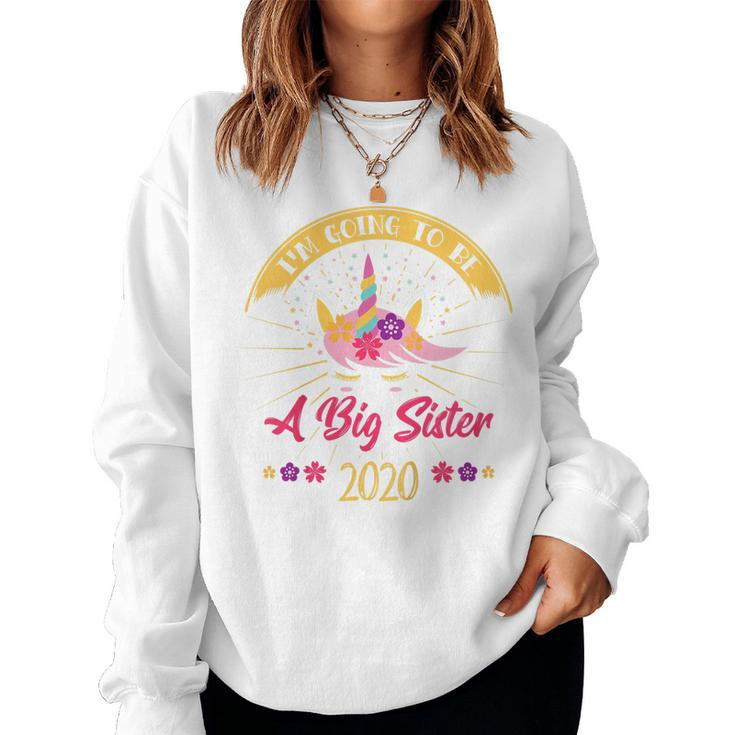 Kids Im Going To Be A Big Sister 2020 Toddler Unicorn Promoted Women Sweatshirt
