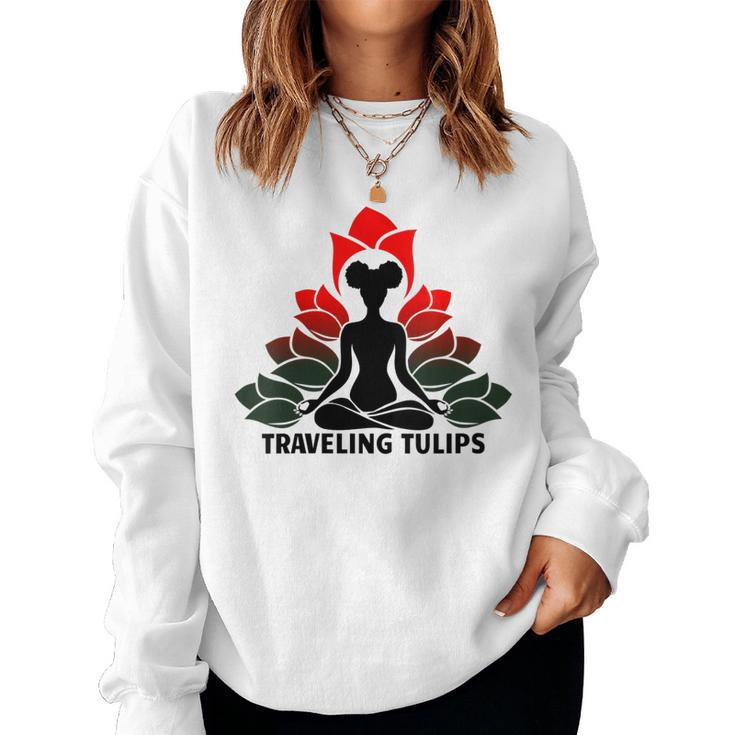 Womens Meditating With Tulips Women Sweatshirt