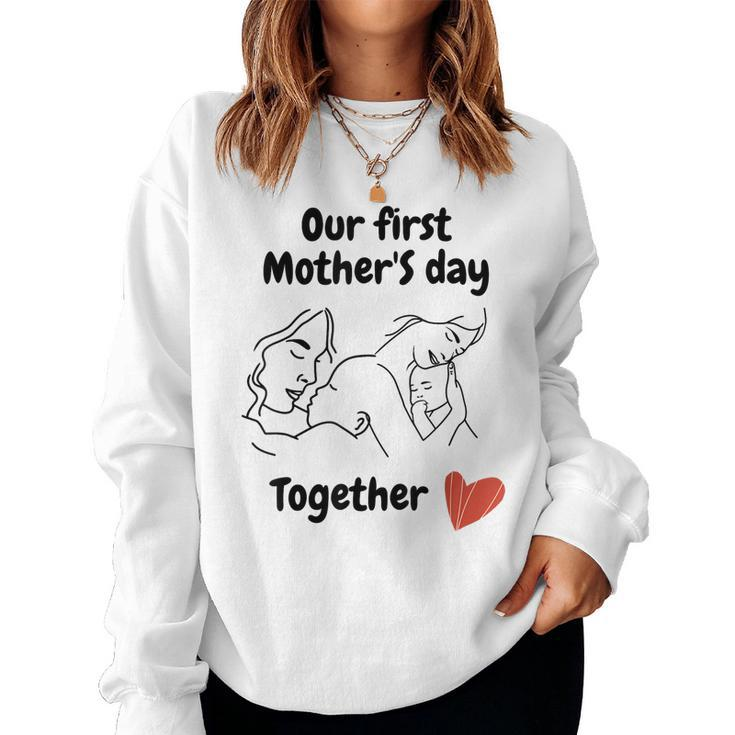 Our First Mothers Day  Mothers Day Gift  Women Crewneck Graphic Sweatshirt