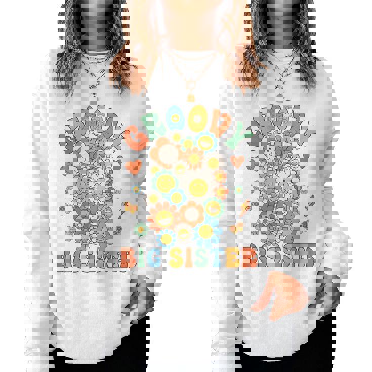 Retro Groovy Big Sister Groovy Birthday Matching Family Women Sweatshirt