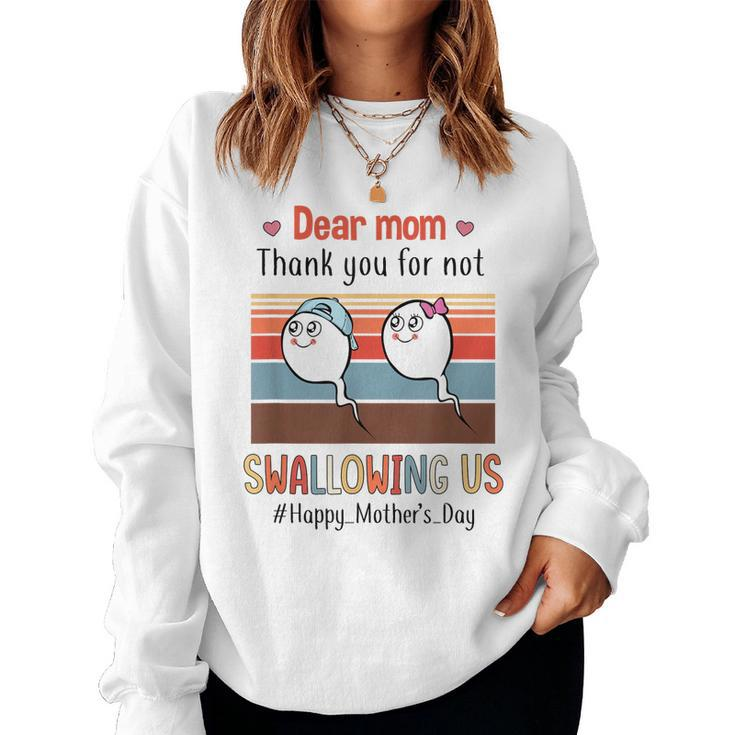 Thank You For Not Swallowing Us Family Matching Mothers Day  Women Crewneck Graphic Sweatshirt