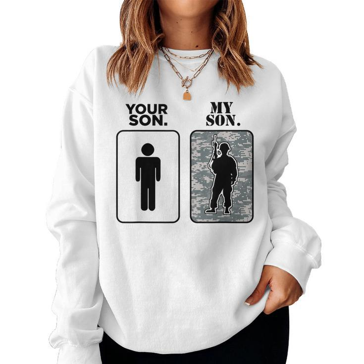 Your Son My Son Military Parents Army Moms Army Dads  Women Crewneck Graphic Sweatshirt