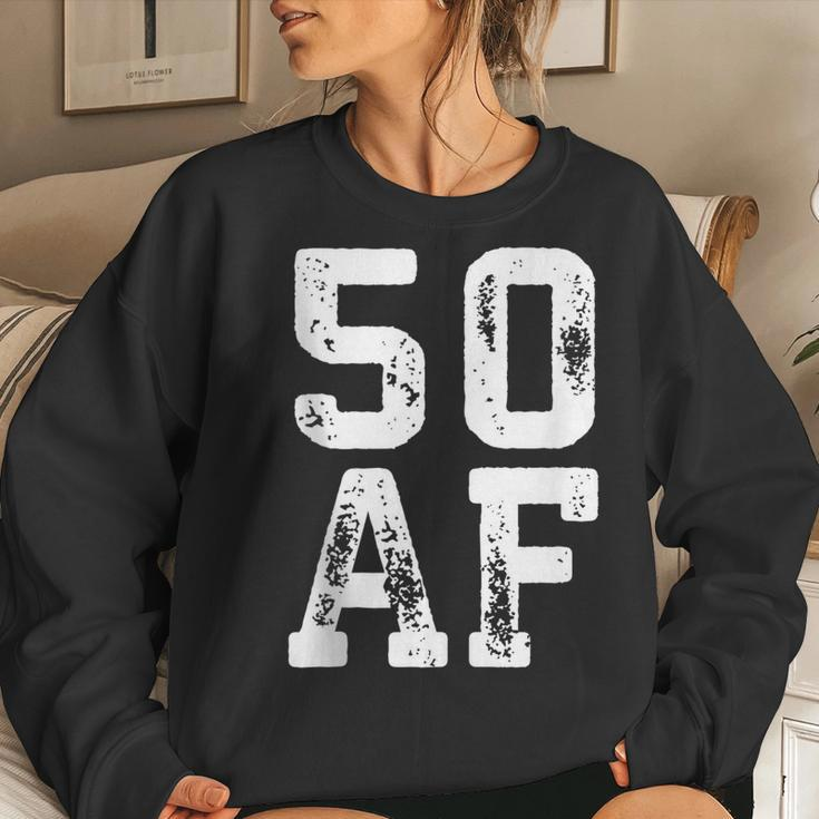50 Af 50Th Birthday Gift Women Crewneck Graphic Sweatshirt Gifts for Her