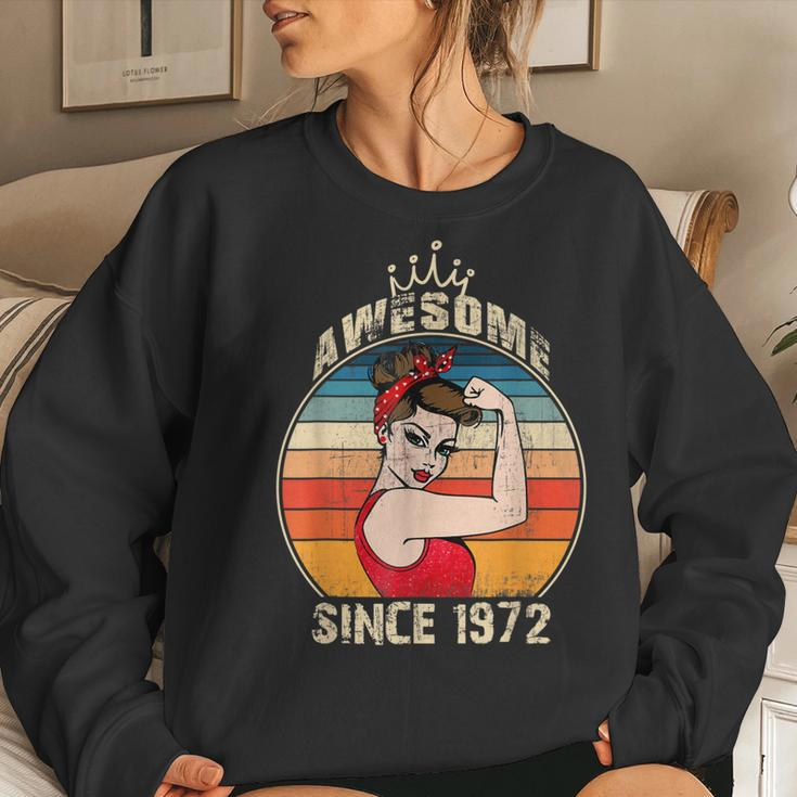 50 Year Old Awesome Since 1972 50Th Birthday Women Girls Women Crewneck Graphic Sweatshirt Gifts for Her