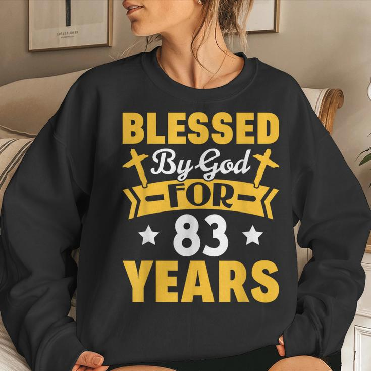 83Rd Birthday Man Woman Blessed By God For 83 Years Women Sweatshirt Gifts for Her