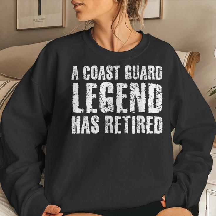A Coast-Guard Legend Has Retired Funny Party Gift Idea Women Crewneck Graphic Sweatshirt Gifts for Her