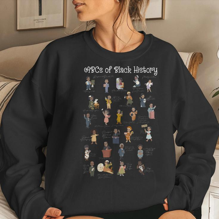 Abcs Of Black History Month Teacher African American Pride Women Crewneck Graphic Sweatshirt Gifts for Her