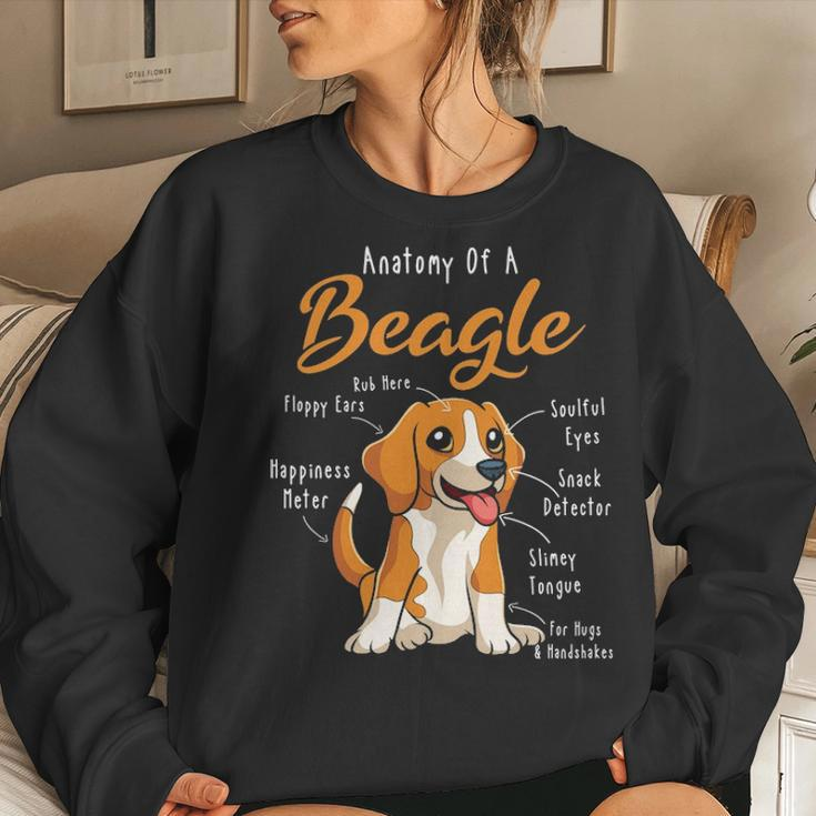 Anatomy Of A Beagle Gift For Beagle Dog Mom Funny Beagle Women Crewneck Graphic Sweatshirt Gifts for Her
