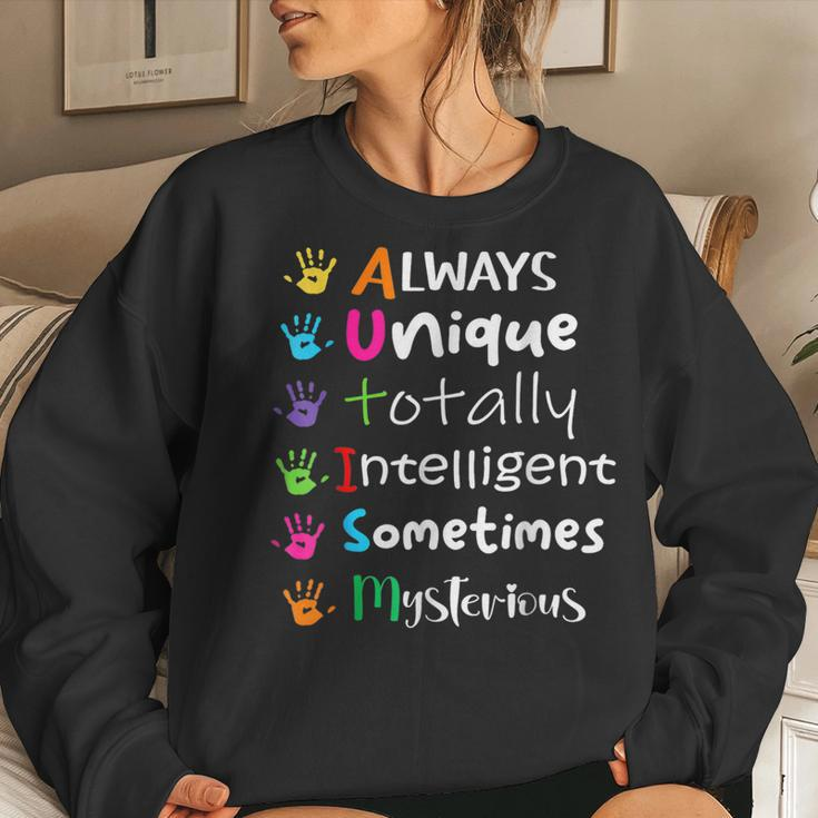 Autism Awareness Support Autism Kids For Mom Dad Women Crewneck Graphic Sweatshirt Gifts for Her