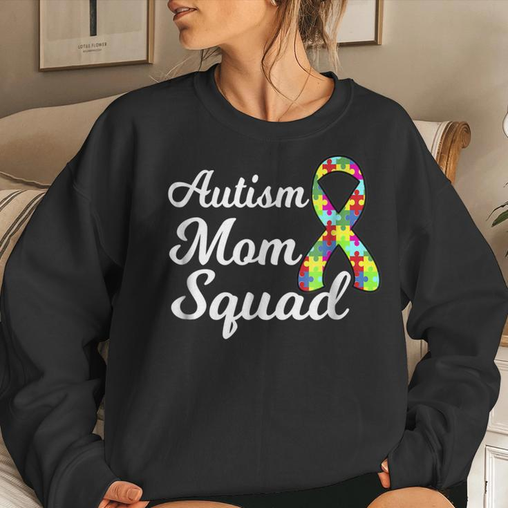 Autism Mom Squad Autism AwarenessPuzzle Ribbon Sweatshirt Gifts for Her