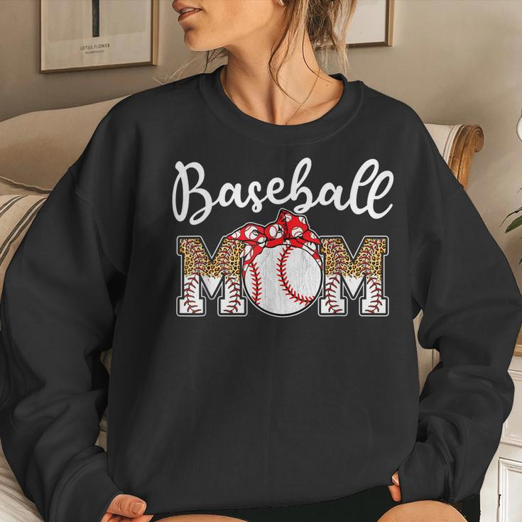 Baseball Mom Leopard Softball Mom 2023 Women Sweatshirt Gifts for Her
