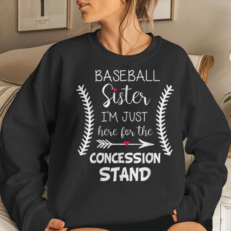 Baseball Sister Im Just Here For The Concession Stand Women Sweatshirt Gifts for Her