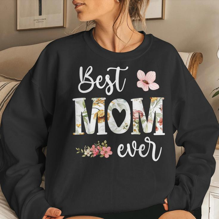 Best Mom Ever Cute Mom Floral Mom Heart Mom Women Sweatshirt Gifts for Her
