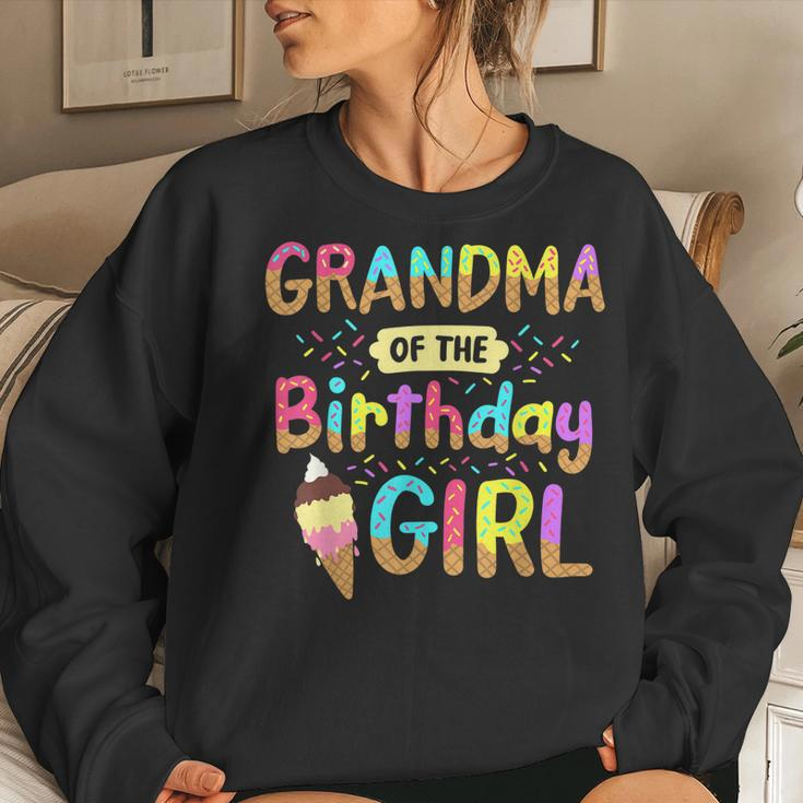 Birthday Grandma Of The Bday Girls Ice Cream Party Family Women Sweatshirt Gifts for Her