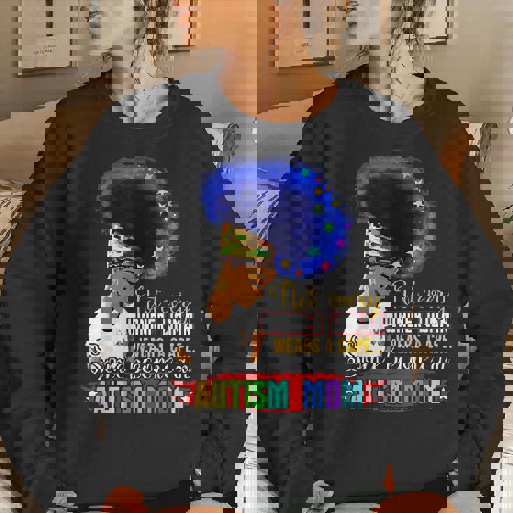 Black Afro American Autism Awareness Mom Rainbow Sparkle Women Crewneck Graphic Sweatshirt Gifts for Her