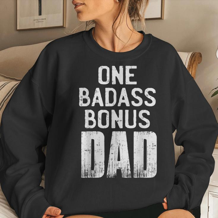 Bonus Dad Fathers Day Christmas Birthday Best Dad Women Sweatshirt Gifts for Her