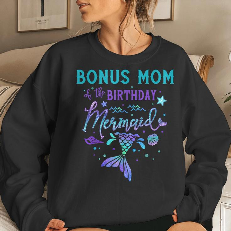 Bonus Mom Of The Birthday Mermaid Theme Party Squad Security Women Sweatshirt Gifts for Her