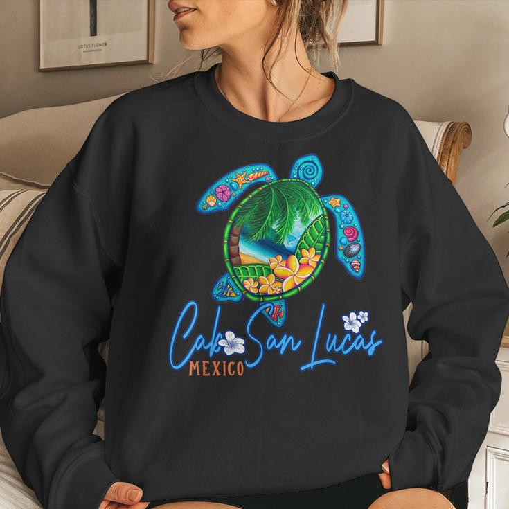 Cabo San Lucas Sea Turtle Mexico Vacation Family Trip Women Sweatshirt Gifts for Her