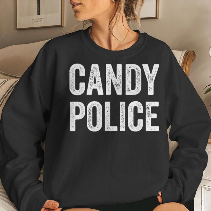 Candy Police Mom Dad Parents Costume For Halloween Women Crewneck Graphic Sweatshirt Gifts for Her