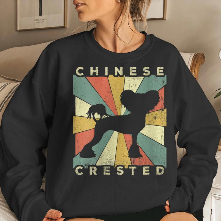 Womens Chinese Crested Dog Retro 70S Vintage Women Sweatshirt Gifts for Her