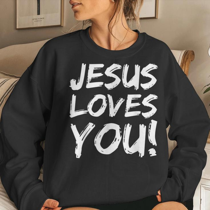 Christian Evangelism For Men Jesus Loves You Women Sweatshirt Gifts for Her