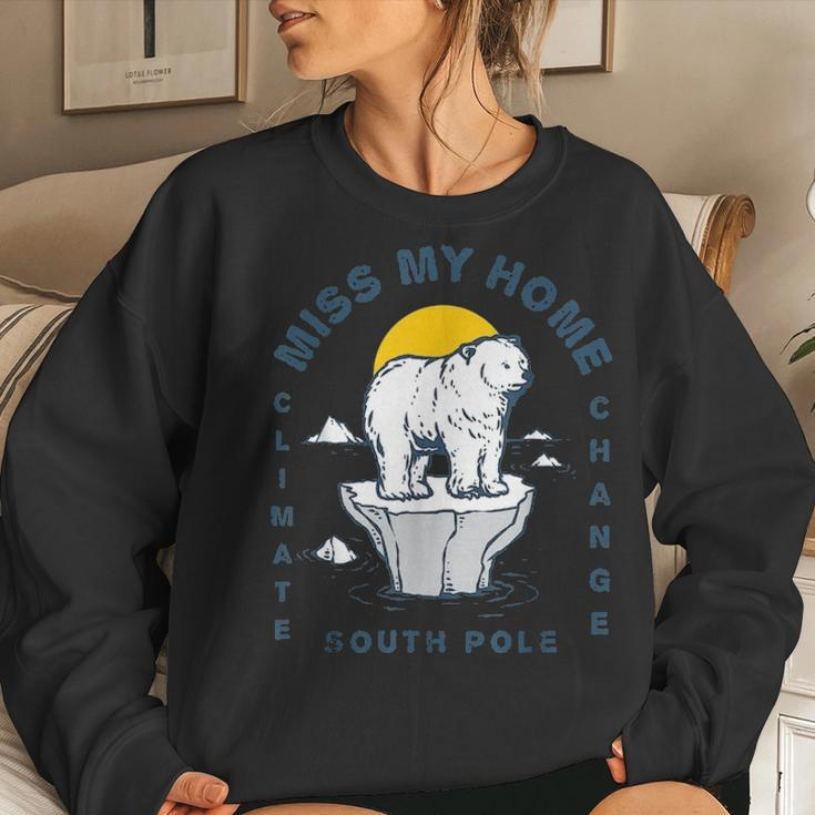 Climate Change Gifts Polar Bear Clothing Mother Earth Women Crewneck Graphic Sweatshirt Gifts for Her