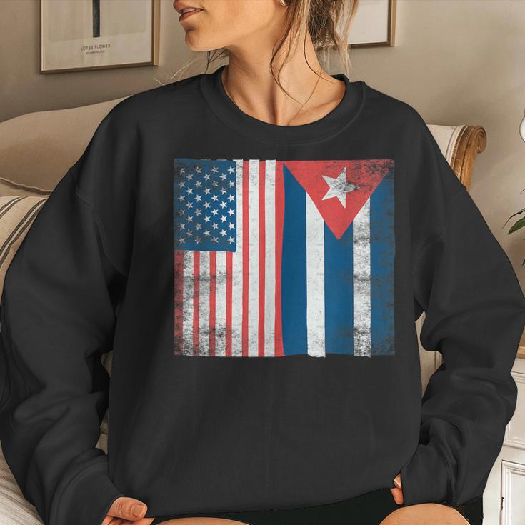 Cuban Flag Cuba American Us Pride Roots Men Women Gift Women Crewneck Graphic Sweatshirt Gifts for Her