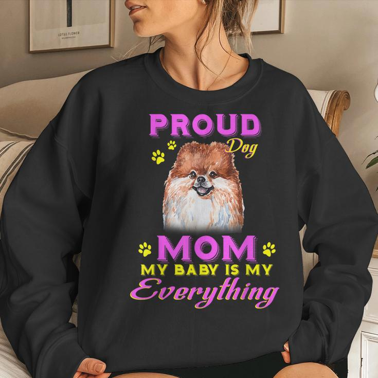 Cute Dogs Proud Dog Pomeranian Mom Women Sweatshirt Gifts for Her
