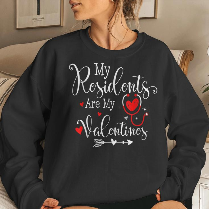 Cute My Residents Are My Valentine Nurse Doctor Valentine Women Crewneck Graphic Sweatshirt Gifts for Her
