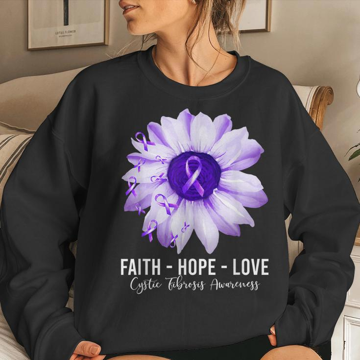 Cystic Fibrosis Awareness Flower Cf Men Women Women Sweatshirt Gifts for Her