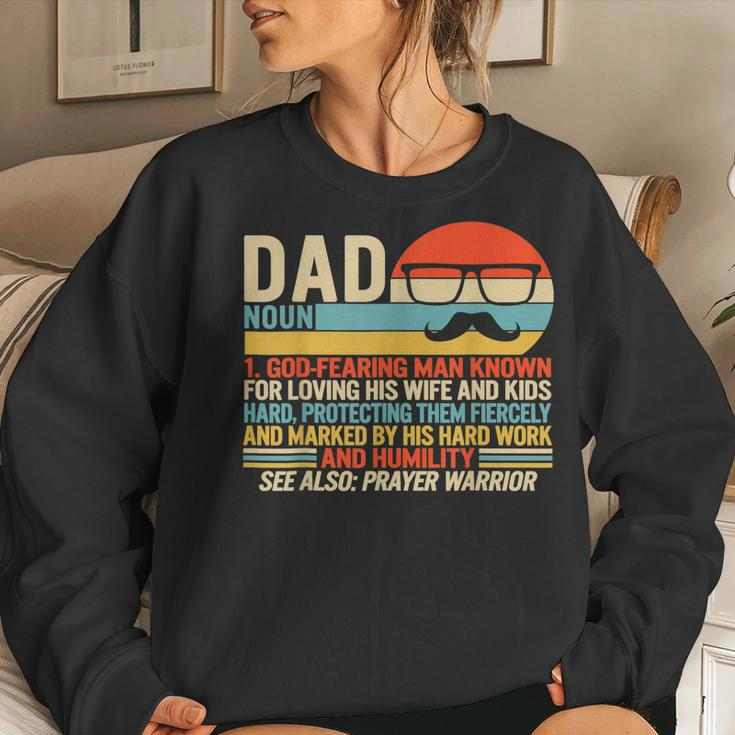 Dad Moustache Fathers Day Christian Prayer Father In Law Women Sweatshirt Gifts for Her