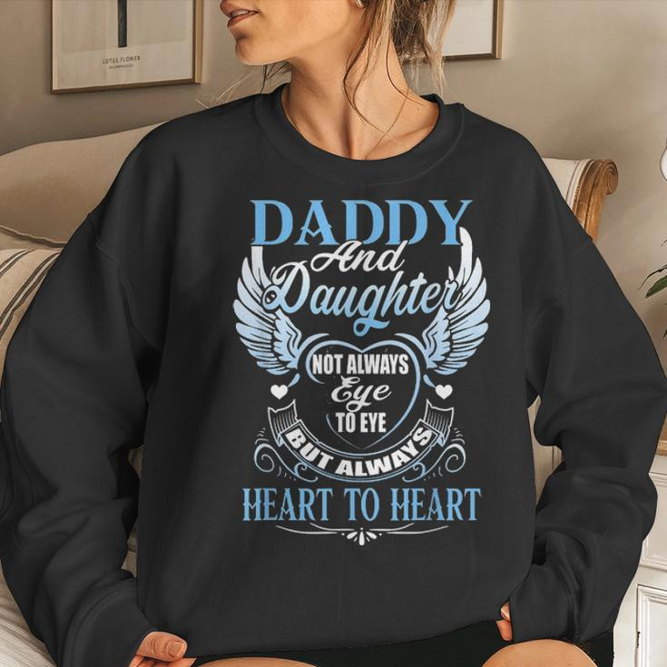 Daddy & Daughter Love Heart Fathers Day Gift From A Daughter Women Crewneck Graphic Sweatshirt Gifts for Her