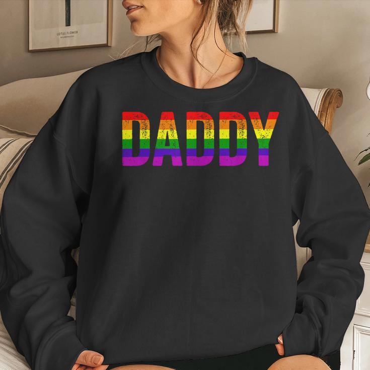 Daddy Lgbt Gay Lesbian Pride Rainbow Support Fathers Day Women Sweatshirt Gifts for Her