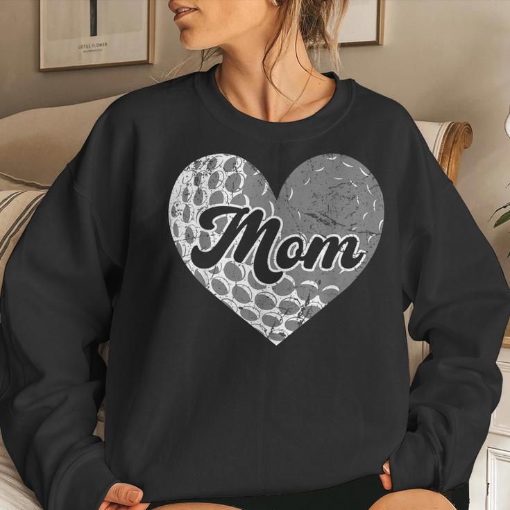 Distressed Heart Golf Mom Mama Sport Fan Women Sweatshirt Gifts for Her