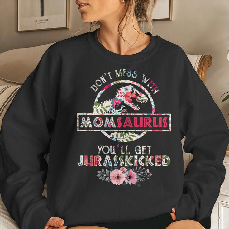 Dont Mess With Momsaurus Mix Flower Shirt Women Sweatshirt Gifts for Her