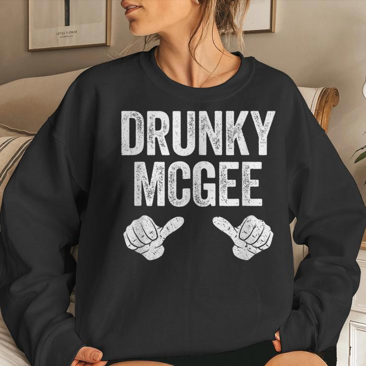 Drunky Mcgee St Patricks Day Couple Women Crewneck Graphic Sweatshirt Gifts for Her