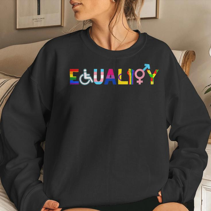 Womens Equality Lgbt Pride Rainbow Flag Gay Lesbian Trans Pans Women Sweatshirt Gifts for Her