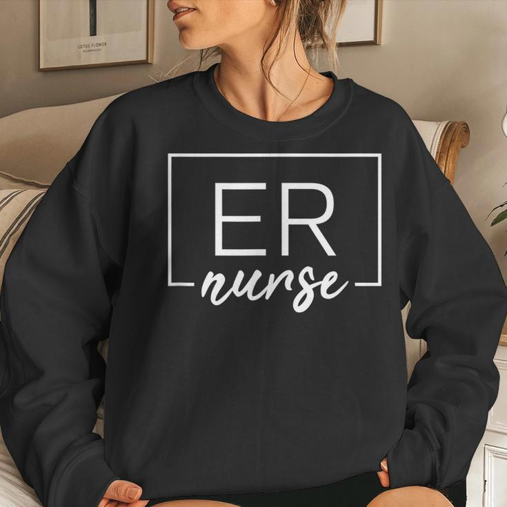 Er Nurse Emergency Room Nurse Women Crewneck Graphic Sweatshirt Gifts for Her